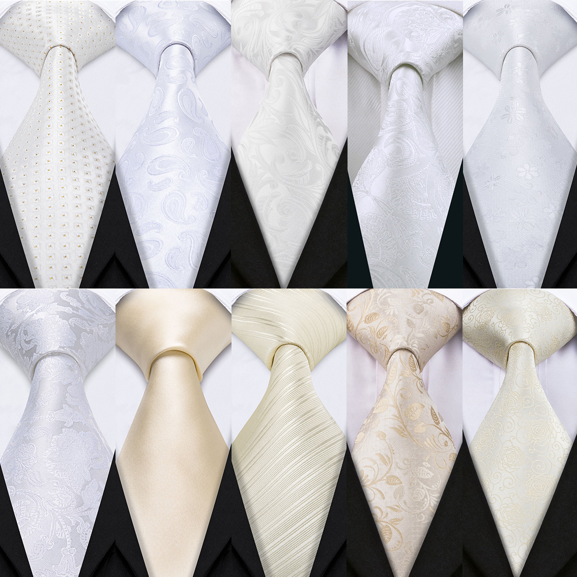 Fashion White Mens Wedding Tie - огляд і ціна Men'S Grooming Gift Set