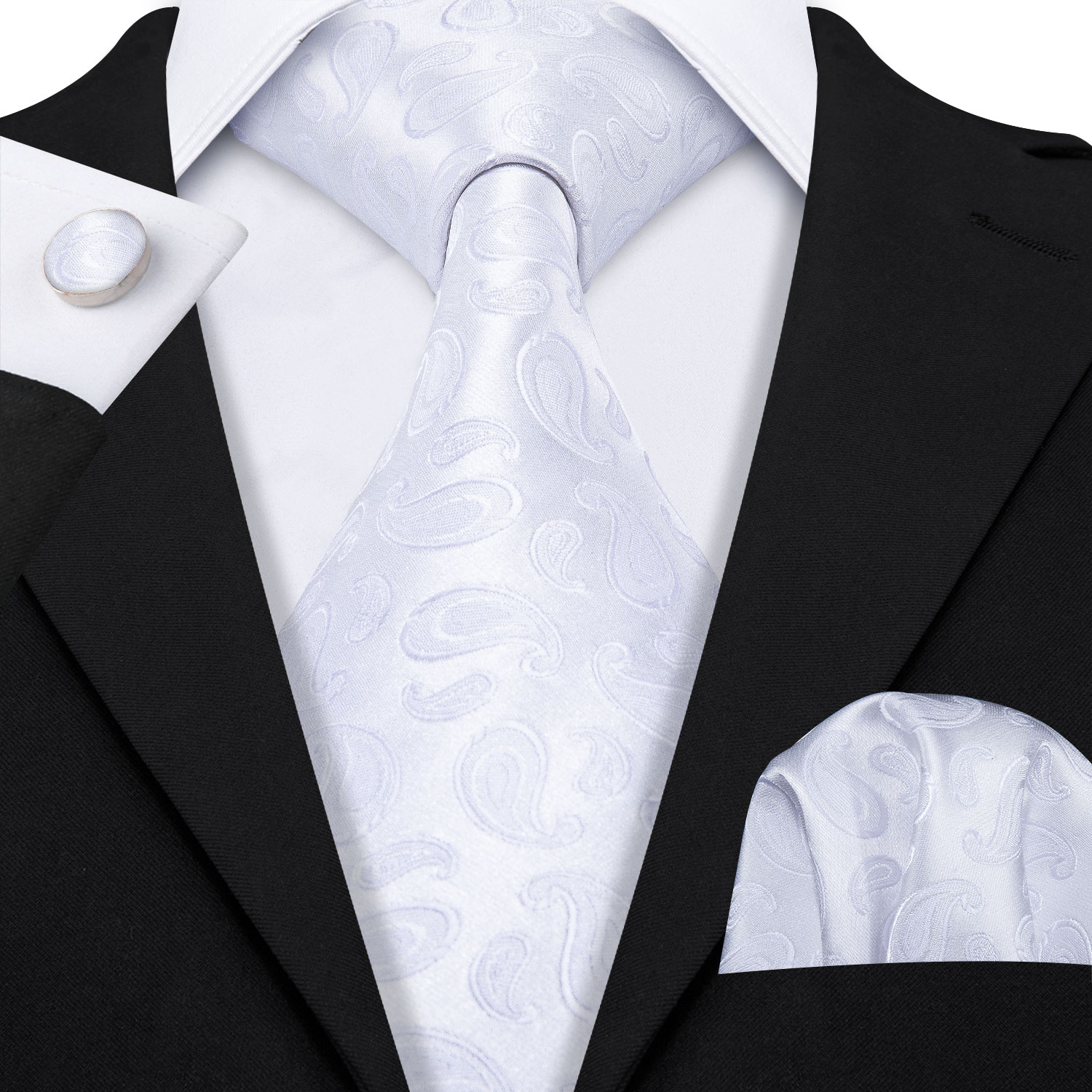 Fashion White Mens Wedding Tie - огляд і ціна Men'S Grooming Gift Set