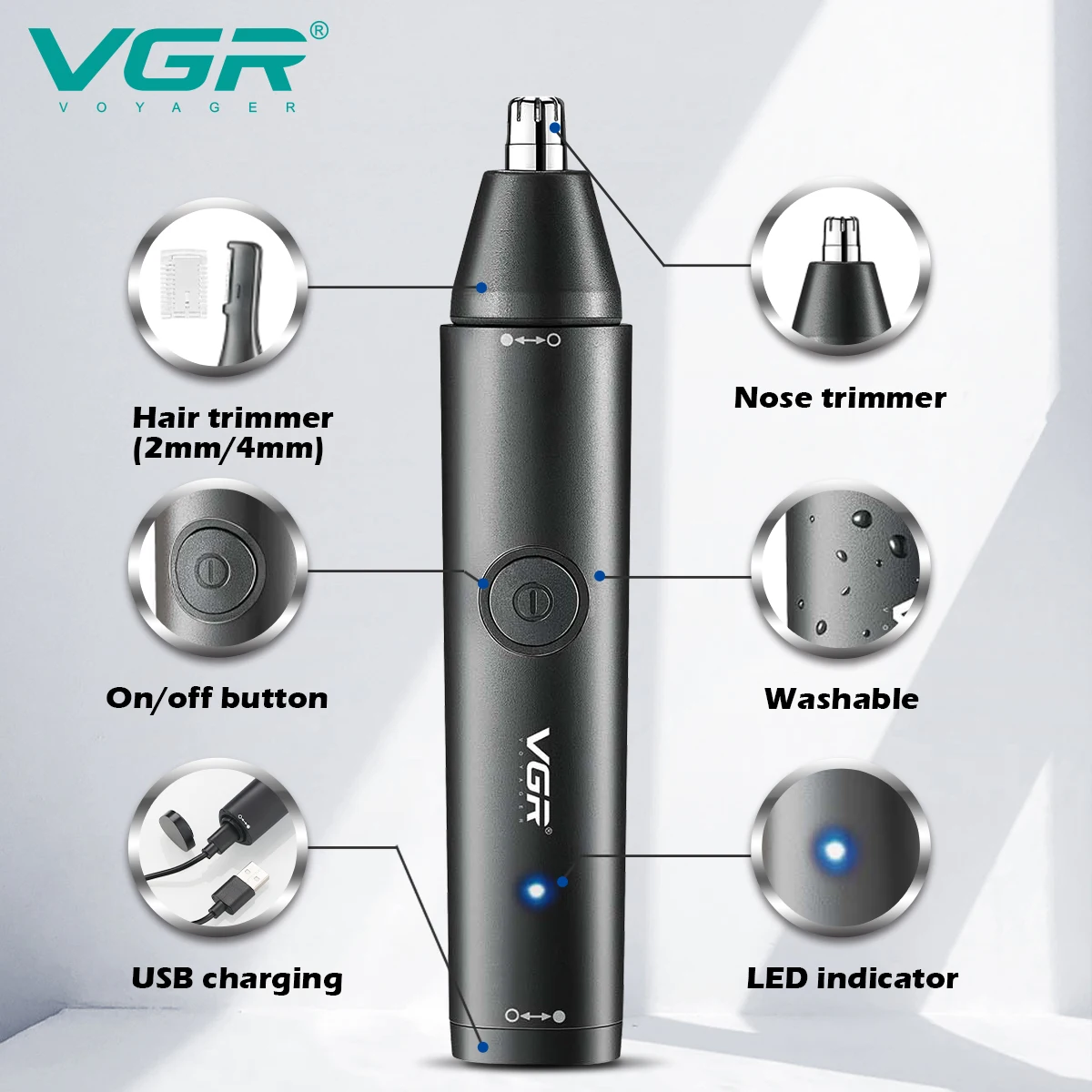 VGR Washable Nose Hair Trimmer - огляд і ціна Nose Hair Trimmer